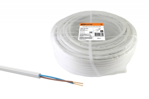 Провод ПВС 2х2.5 ГОСТ (бухта 100м) белый | код SQ0118-0036 | РЭМЗ ТМ