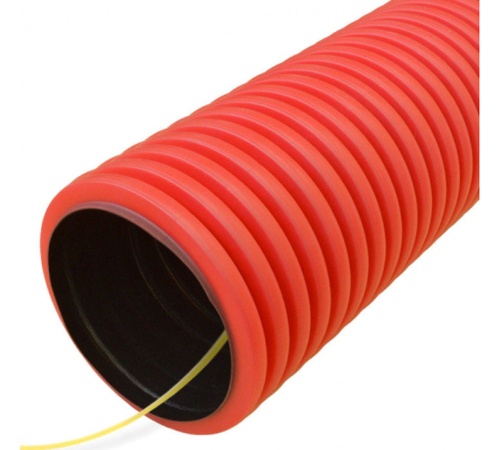 Труба гофрированная двустенная ПЭ гибкая тип 750 с зондом красная д110 (50м/уп) | код PR15.0053 | Промрукав