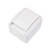 Розетка одноместная INDUSTRIAL IP54 с заземлением, о/у, белая KRANZ | код KR-78-0816 | KRANZ