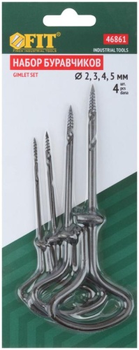 Буравчики, набор 4 шт (2, 3, 4, 5 мм) | код 46861 | FIT фото 3