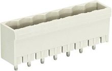Вилочный разъем, вертикальный, на плату, шаг 5,00 мм, 7 полюсов, фиксация на плате пайкой, 300V, 12А, без маркировки, цвет: серый, серия 8113 S G | код 25.330.3753.0 | Wieland