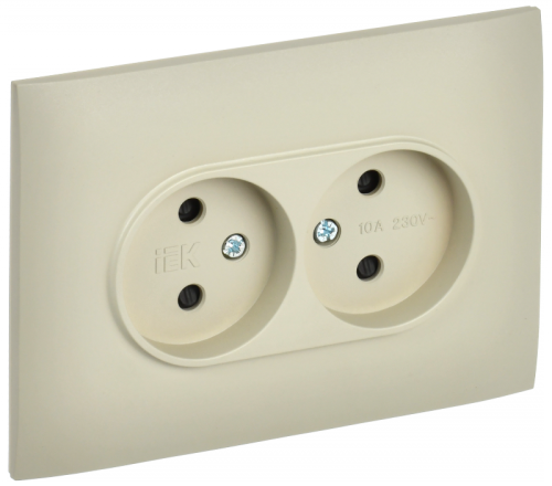 SKANDY Роз. 2-я без з/к с з/ш 10А сб. SK-R09B беж. IEK | код SK-R23-10-K10-F | IEK