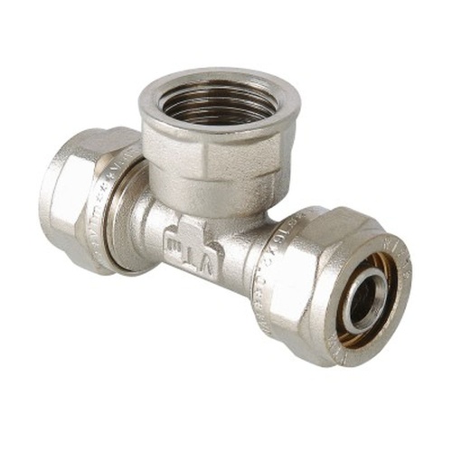 Тройник обжимной с переходом на вн. р. 20х3/4" | код. VTm.332.N.200520 | VALTEC Тройник обжимной с переходом на вн. р. 20х3/4" | код. VTm.332.N.200520 | VALTEC