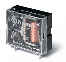 Миниатюрное универсальное электромеханическое реле, монтаж на печатную плату, выводы с шагом 3.5мм, 1CO 16A, контакты AgCdO, катушка 12В DC (чувствит.), степень защиты RTI | код 404170122016 | FINDER