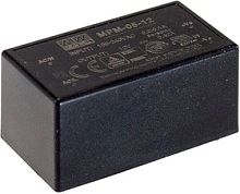 Источник питания AC-DC, 5.5Вт, вход 80...264В AC 47...440 Гц, выход 24В/0.23А, изоляция 4000В AC, в кожухе 45.7х25.4х21.5мм, -40...+85C | код MPM-05-24 | MeanWell