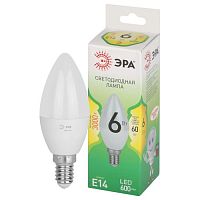 Лампа светодиодная LED 6 Вт 600Лм 3000К свеча теплый E14 220-240В LED B35-6W-830-E14 Green Line | код Б0067122 | ЭРА