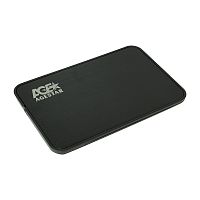 USB 2.0 Внешний корпус 2,5 SATA AgeStar SUB2A8 (BLACK), сталь+пластик, черный, безвинтовая конструкция, крышка из нержавеющей стали | код SUB2A8 (BLACK) | AgeStar