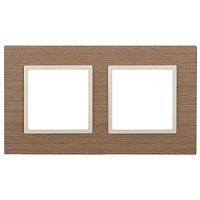 Рамка на 2 поста, дерево, Эра Elegance, ясень+сл.кость, 14-5302-07 | код Б0034572 | ЭРА