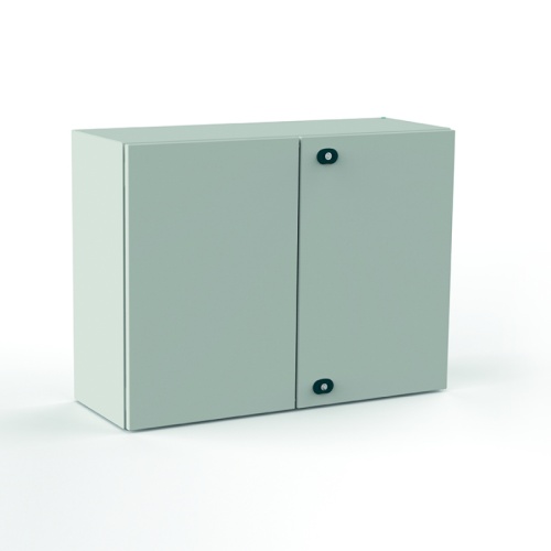 Щит моноблочный 1200x1000x300мм (ВхШхГ) навесной с монтажной панелью, 2 глухие двери, ригельный замок, 2 пластины кабельного ввода, RAL7035, IP55 | код EC101230 | ETA