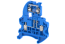 Клемма проходная винтовая 4 мм2 под предохранитель, со светодиодом, на 2 подключения, синяя TQF4AD240V-BLUE | код 1203292401 | Elmex