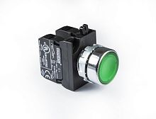 Кнопка нажимная круглая зеленая (2НО), CM101DY | код CM101DY | EMAS