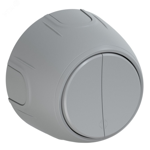 Переключатель двойной Rotondo, цвет серый | код 7700959 | OneKeyElectro