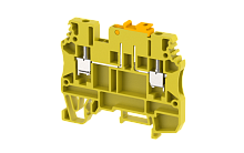 Клемма проходная винтовая 2,5 мм2 с размыкателем, с тестовым гнездом, на 2 подключения, желтая DUTKD2.5TS-YELLOW | код 1702160004 | Elmex
