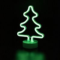 Светильник декоративный неоновый ЗОЛОТАЯ СКАЗКА Ель , 18.5х26.5х10 см, на батарейках | код 591286 | ЗОЛОТАЯ СКАЗКА