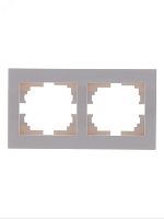 Рамка RAIN 2-ая горизонтальная крем с боковой вставкой | код 703-0303-147 | Lezard