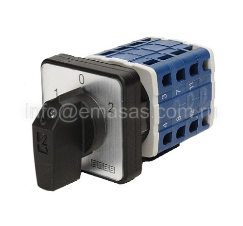 Переключатель полюсов 25A, 3 фазы, 60, 3 положения (1-0-2), 48х48, PSA025KD334S | код PSA025KD334S | EMAS