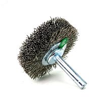 Щетка дисковая Д50x17 c хв-м д6x30, ворс гофр нерж сталь 0,30, до 20000 об/мин (13-182) | код EB-D50SS1 | EuroBrush