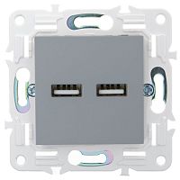 SKANDY Розетка USB A+A 3,1А SK-R15Gr серый IEK | код SK-U21-D31-K03 | IEK