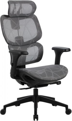 Кресло Cactus CS-MC555-GY черный/серый сетка с подголов. крестов. пластик пластик черный | код 2003207 | CACTUS