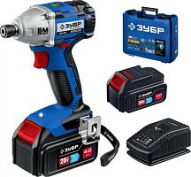 Гайковерт Зубр GB-250-42 аккум. патрон:квад.1/2 (кейс в комплекте) | код 1650010 | ЗУБР