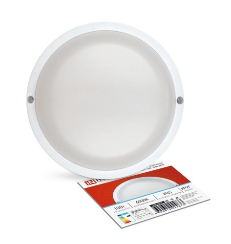 Светильник светодиодный герметичный СПП 1065-КРУГ 10Вт 6500К 900лм IP65 140мм | код 4690612044873 | IN HOME