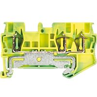 Заземляющая клемма, 3 точки подключения, тип фиксации провода: пружинный, номинальное сечение: 1,5 мм кв., 500V, ширина: 4 мм, цвет: желто-зеленый, тип монтажа: DIN 35 | код 56.702.9353.0 | Wieland