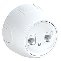 Розетка двойная компьютерная RJ45 кат.5e Rotondo, цвет белый | код 7700891 | OneKeyElectro