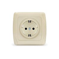 Маргарита розетка одноместная с/з, с/у, 16А, 220В, сл.кость (ivory) (еврослот) | код М0028-I | Universal