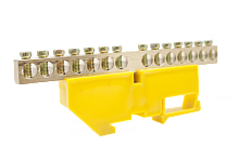 Шинки нулевые латунные на дин-опоре ШНИ 8х12мм 14 отв. цвет желтый | код DBN-28-14PE | Engard