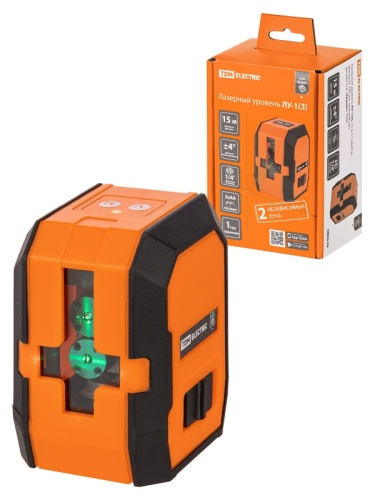 Лазерный уровень ЛУ-1(З), 15 м ± 1 мм/5 м, два луча, 520 нм, зеленый луч, резьба 1/4, «Гранит» TDM | код SQ1018-0301 | TDM