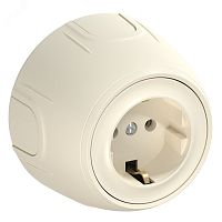 Розетка с заземлением Rotondo, винтовые контакты, цвет бежевый | код 7700872 | OneKeyElectro