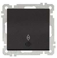 21 - Переключатель на два направления с подсветкой, пруж. зажимы, черный мат | код 2100-416-0184 | Mutlusan