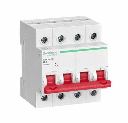 Выключатель нагрузки 4п 40А 400В City9 Set | код. C9S16440 | Systeme Electric