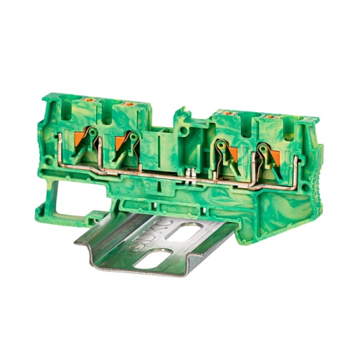 Клемма заземления, зажим push-in, 4 точки подключения, 4 кв.мм | код VPR-4-QUATTRO-PE | DKC