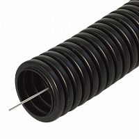 Труба гофрированная ПП легкая 350 Н безгалогенная (HF) стойкая к ультрафиолету черная с/з dвн 9,8 мм, dнар 13,2 мм (50м/уп) Промрукав | код PR02.01198 | ПРОМРУКАВ