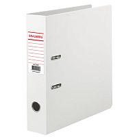 Папка-регистратор BRAUBERG с двухсторонним покрытием из ПВХ, 70 мм, белая, 222651 | код 222651 | BRAUBERG