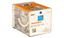 Реле REH2AO220LTSM, 2NO, 16A(400VAC)/ 10A(220VDC), 220VDC(0,65Un) RZA, мех. инд., тест-кнопка, LED, магнит | код REH2AO220LTSM | Shenler