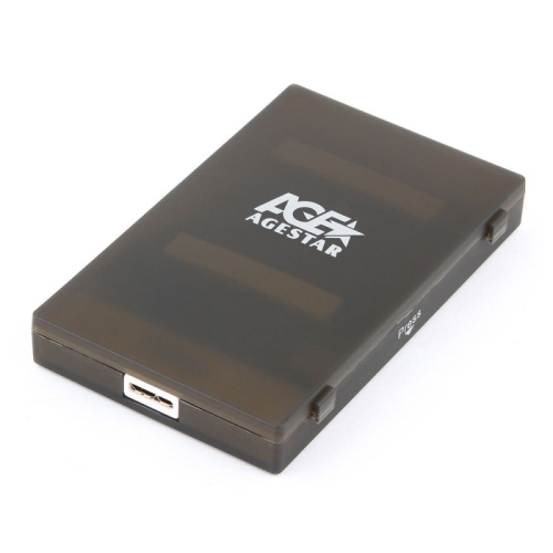 USB 3.0 Внешний корпус 2.5 SATAIII HDD/SSD AgeStar 3UBCP1-6G (BLACK) USB 3.0, пластик, черный, безвинтовая конструкция | код 3UBCP1-6G (BLACK) | AgeStar