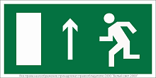Знак безопасности NPU-3015.E12"Напр. к эвакуационному выходу прямо (лев.)" Белый свет a25511