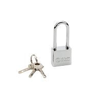 Замок навесной серия Сталь 30 мм длинная дужка ЧЕТЫРЕ СЕЗОНА | код 79-0043 | ЧЕТЫРЕ СЕЗОНА