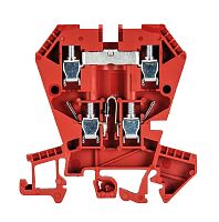 Многоуровневая функциональная клемма, тип фиксации провода: винтовой, номинальное сечение: 4 мм кв., 1A, 1000V, ширина: 6 мм, цвет: красный, тип монтажа: DIN 35 | код 57.404.8355.5 | Wieland