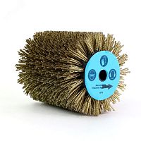 Щетка для Makita 9741, Д100x120x12,7+2 отв, ворс корд латунир-я сталь 0,20 жгут 1,40 по дереву (3-304) | код MAK100120CORDE | Cazzola