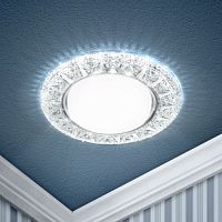 Светильник DK LD22 SL/WH GX53 точечный; декор со светодиодной подсветкой прозр. ЭРА Б0029625