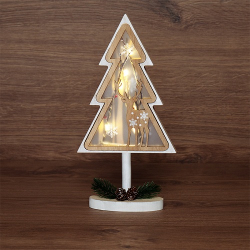 Деревянная фигурка с подсветкой Елка на подставке 14,5х5х30 см | код 504-028 | NEON-NIGHT Деревянная фигурка с подсветкой Елка на подставке 14,5х5х30 см | код 504-028 | NEON-NIGHT