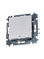 Переключатель одноклавишный с подсветкой ABB Levit ориентационная жемчуг / ледяной 3559H-A06446 68W | код 2CHH590646A6068 | ABB