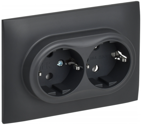 SKANDY Роз. 2-я с з/к без з/ш 16А сб. SK-R08T титан IEK | код SK-R21-16-K48-F | IEK SKANDY Роз. 2-я с з/к без з/ш 16А сб. SK-R08T титан IEK | код SK-R21-16-K48-F | IEK