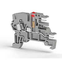364 069, Клеммник пружинный с 2-х ряд. разъёмом, с индикацией 24 VDC, на DIN-рейку, 2,5 мм.кв., (серый), PCY 2,5EL | код 0.0.0.3.64069 | KLEMSAN