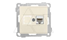 21 - Розетка 1хRJ-45 кат. 6 UTP, сл.кость | код 2100-140-0102 | Mutlusan