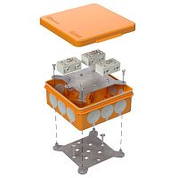 Коробка огнестойкая разветвительная для о/п двухкомпонентная 60-0303-FR6.0-4-6-Р Е15-Е60 RAL2004 100х100х40 (16 шт/кор) Промрукав | код 60-0303-FR6.0-4-6-Р | ПРОМРУКАВ