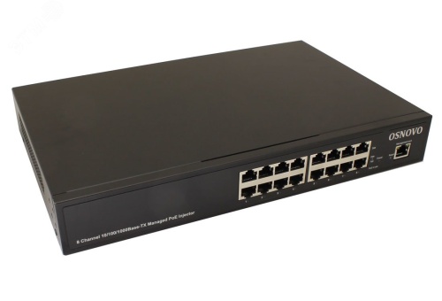 Инжектор PoE 16хRJ45 10/100/1000 Мб/с, 802.3af/at, до 30 Вт, AC 220В, DC 48В | код Midspan-8/150RGM | OSNOVO Инжектор PoE 16хRJ45 10/100/1000 Мб/с, 802.3af/at, до 30 Вт, AC 220В, DC 48В | код Midspan-8/150RGM | OSNOVO